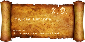 Krajcsa Darinka névjegykártya
